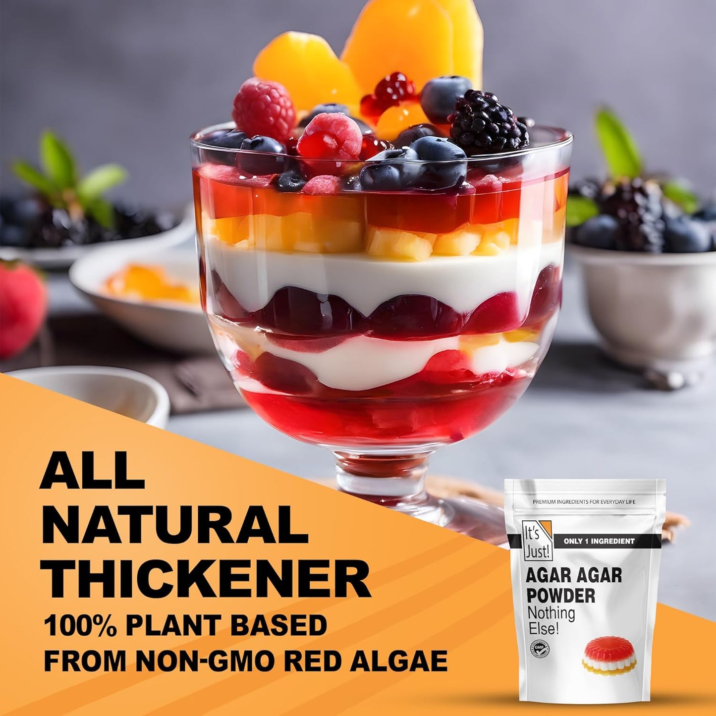 strong, consistent gelling power suitable for jellies, custards, and dairy-free cheeses