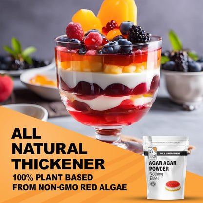 strong, consistent gelling power suitable for jellies, custards, and dairy-free cheeses