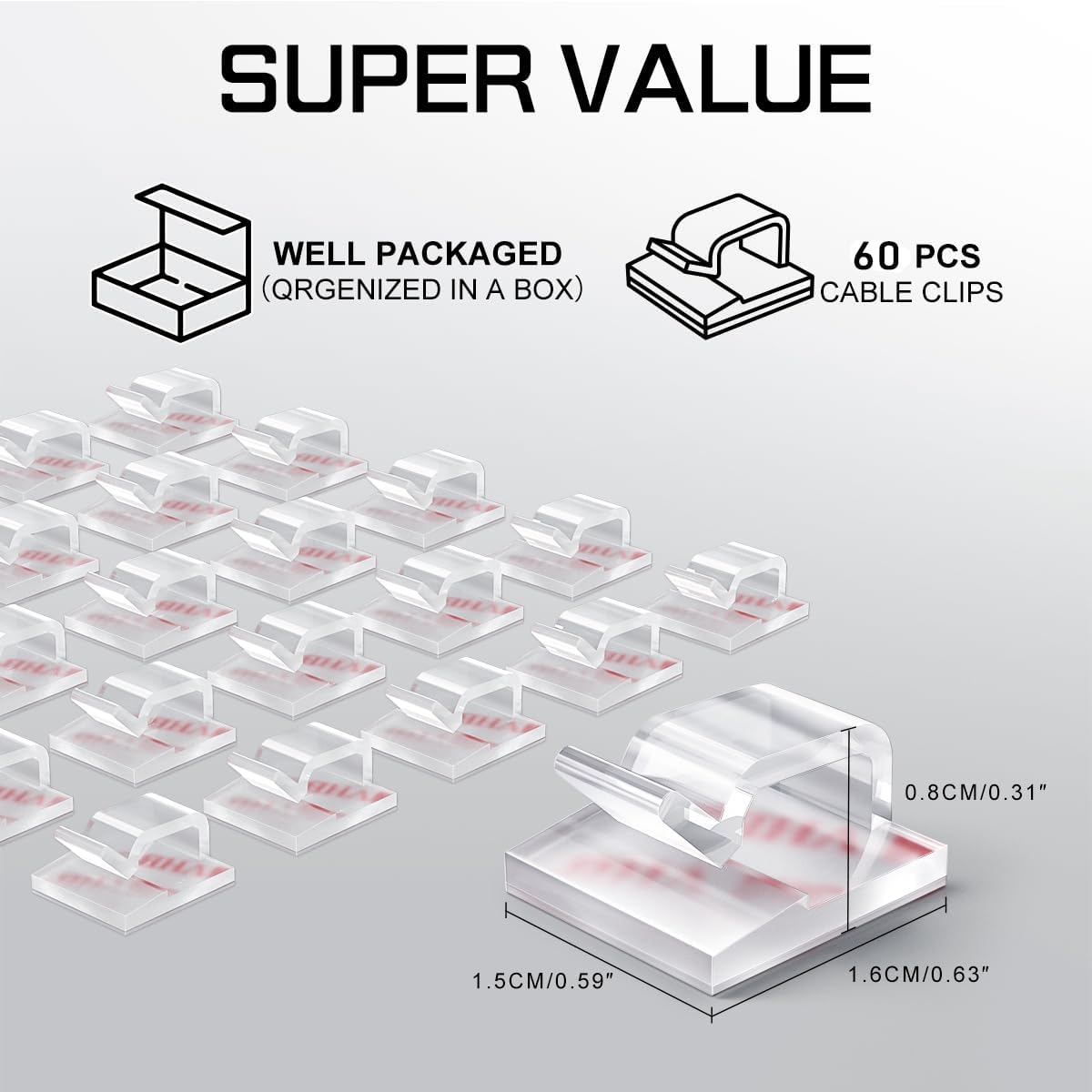 strong double-sided self-adhesive backing requiring no tools or drilling