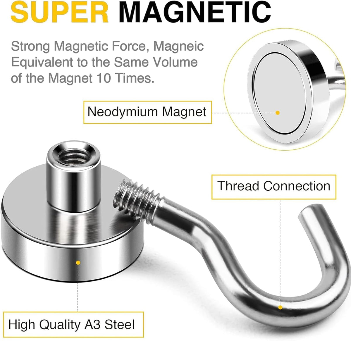 Strong N Honest Magnetic Hooks - Valentine's Day Gift for Her, Compact Travel Hooks for Cruise Cabins and Refrigerators
