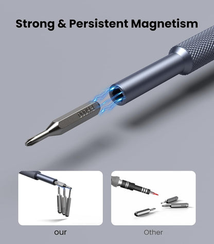 strongly magnetized bit tips for secure screw pickup and retention