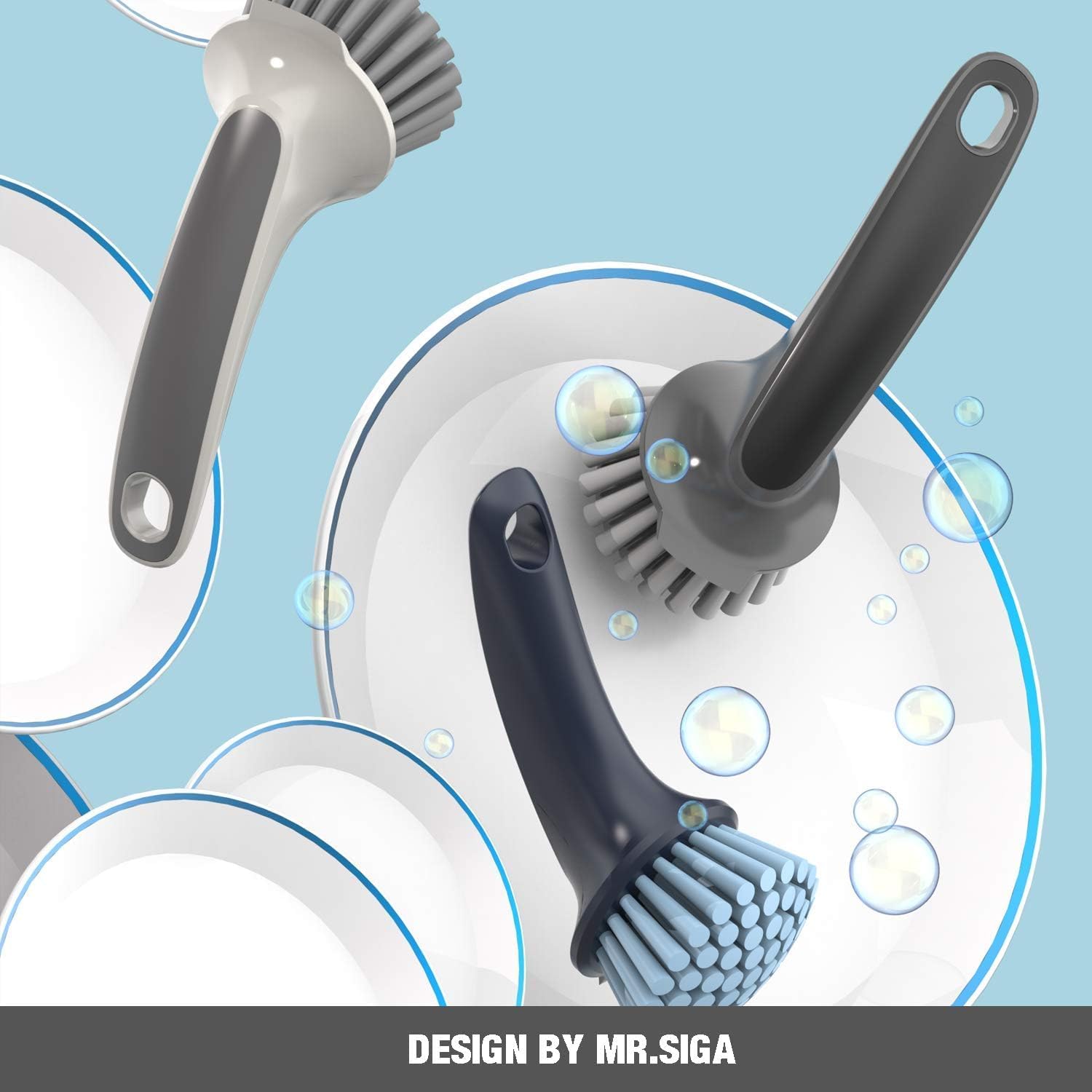 sturdy body construction rated for firm, medium-firmness scrubbing