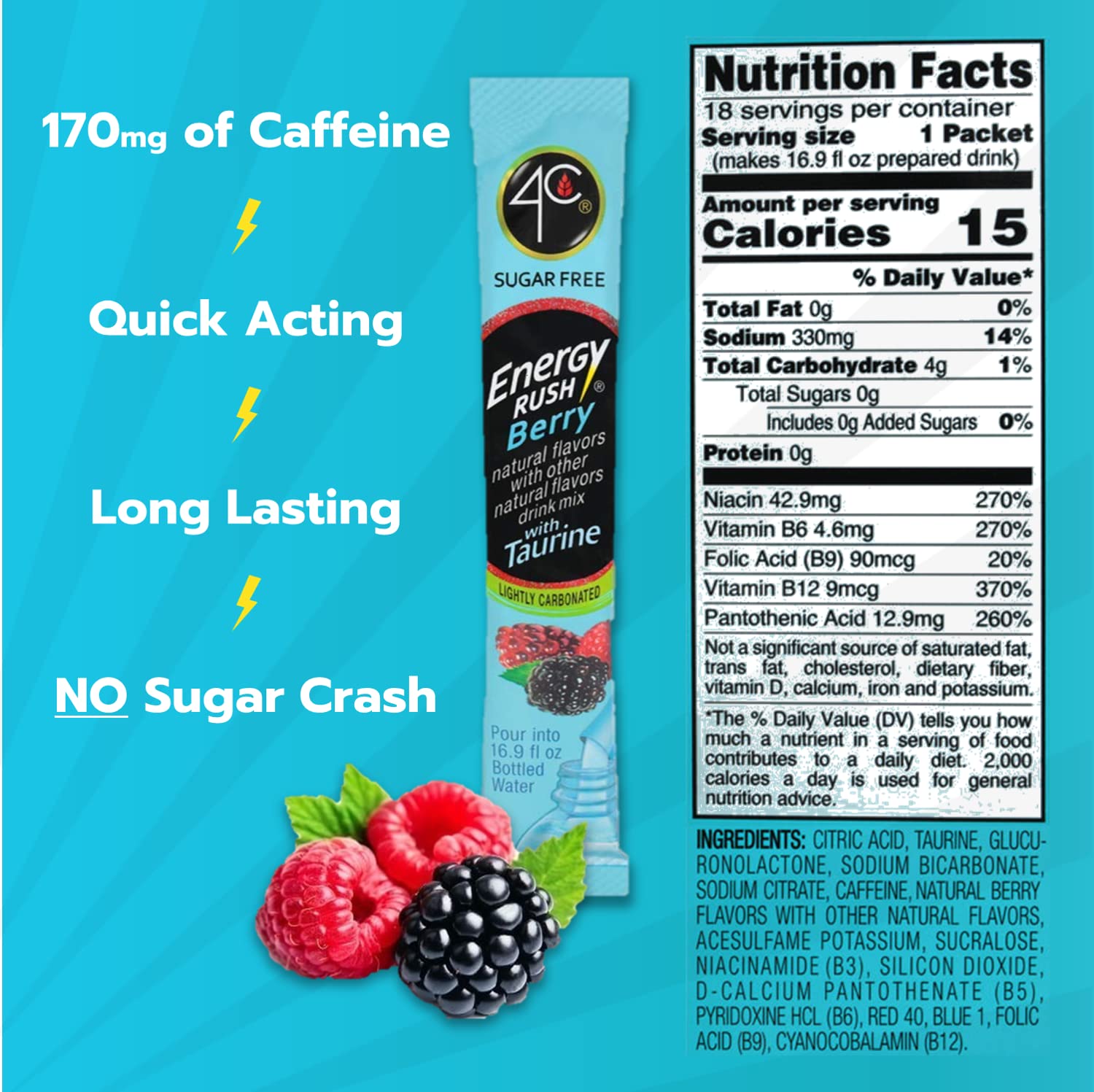 sugar-free berry-flavored formula with no added calories