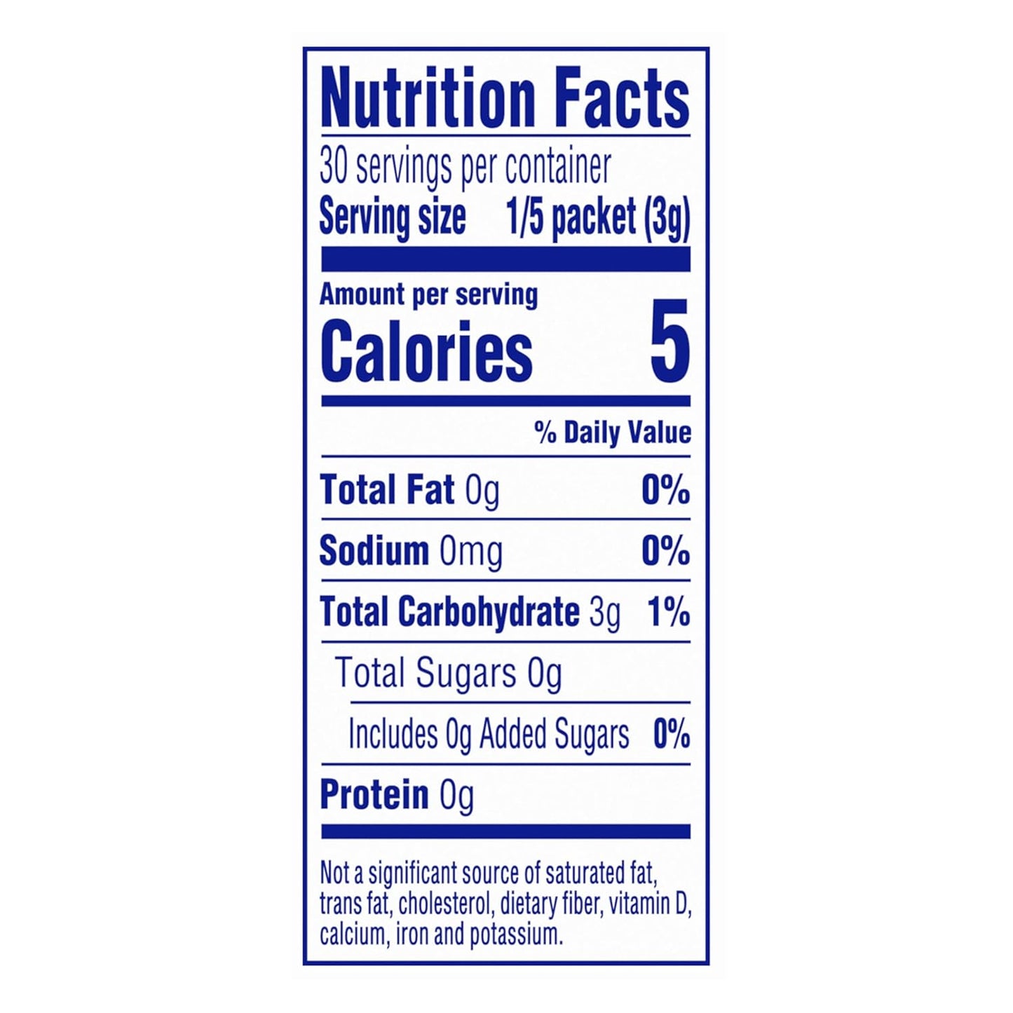 sugar-free formula with 5 calories per serving