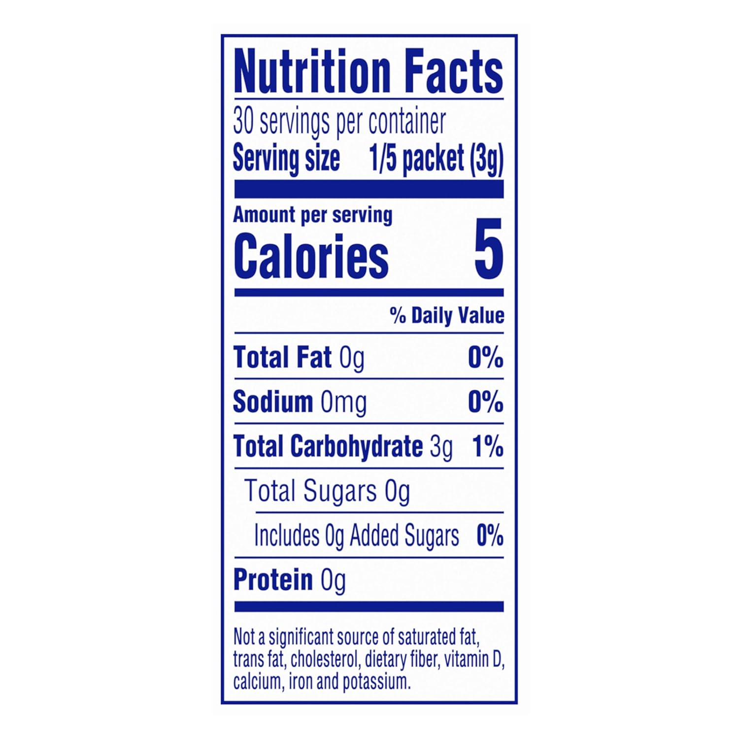 sugar-free formula with 5 calories per serving