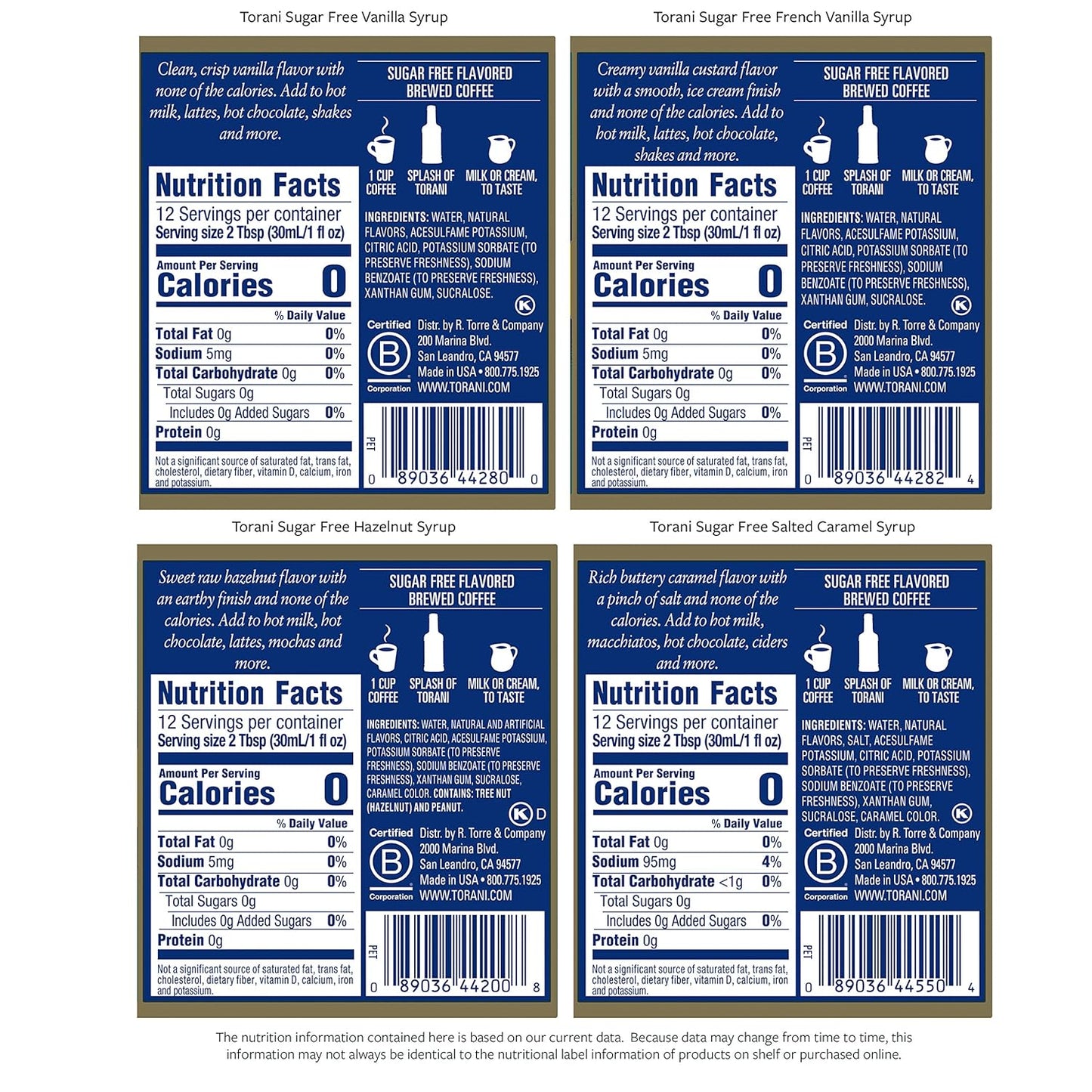 sugar-free sweetening via sucralose and acesulfame potassium with zero calories and zero carbs