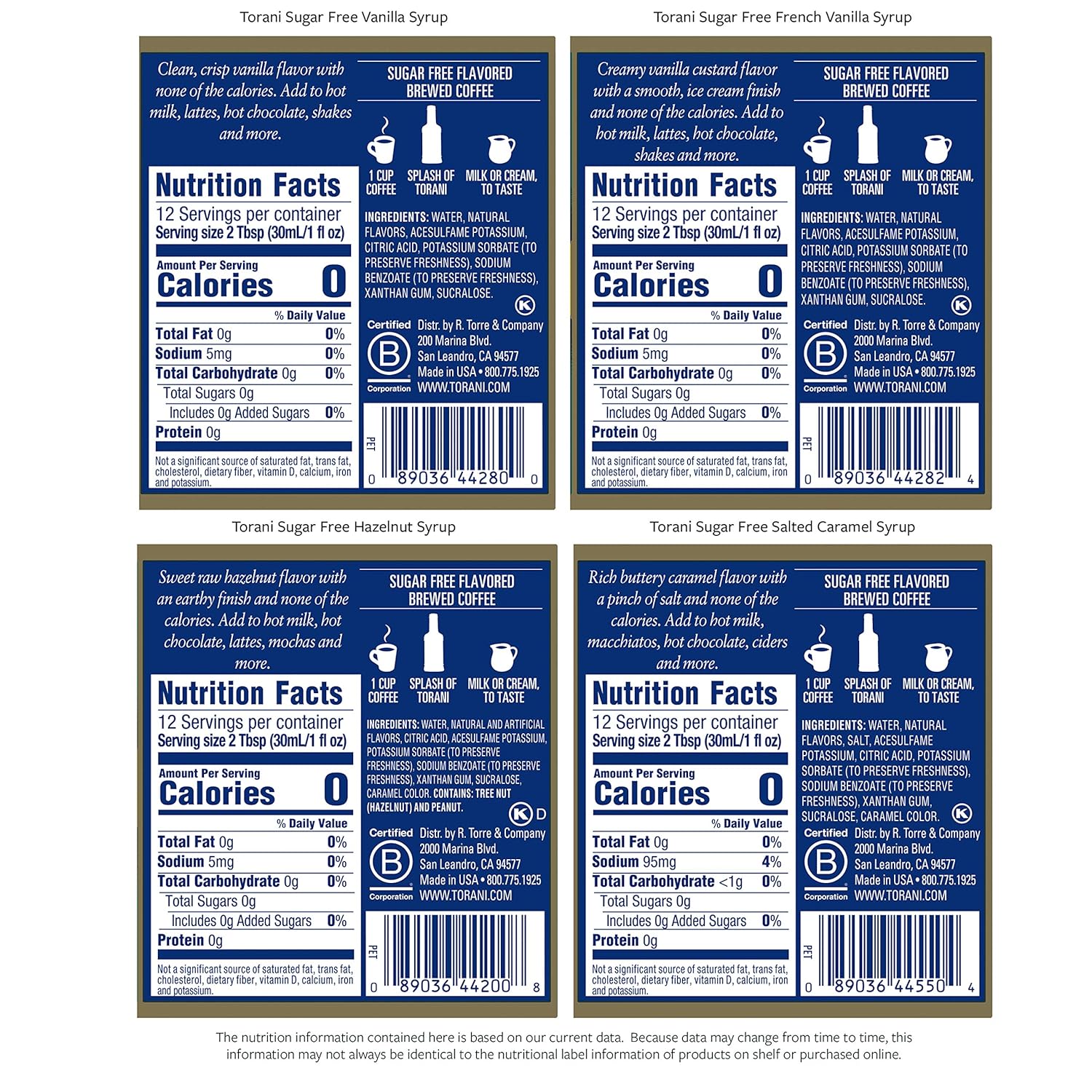 sugar-free sweetening via sucralose and acesulfame potassium with zero calories and zero carbs