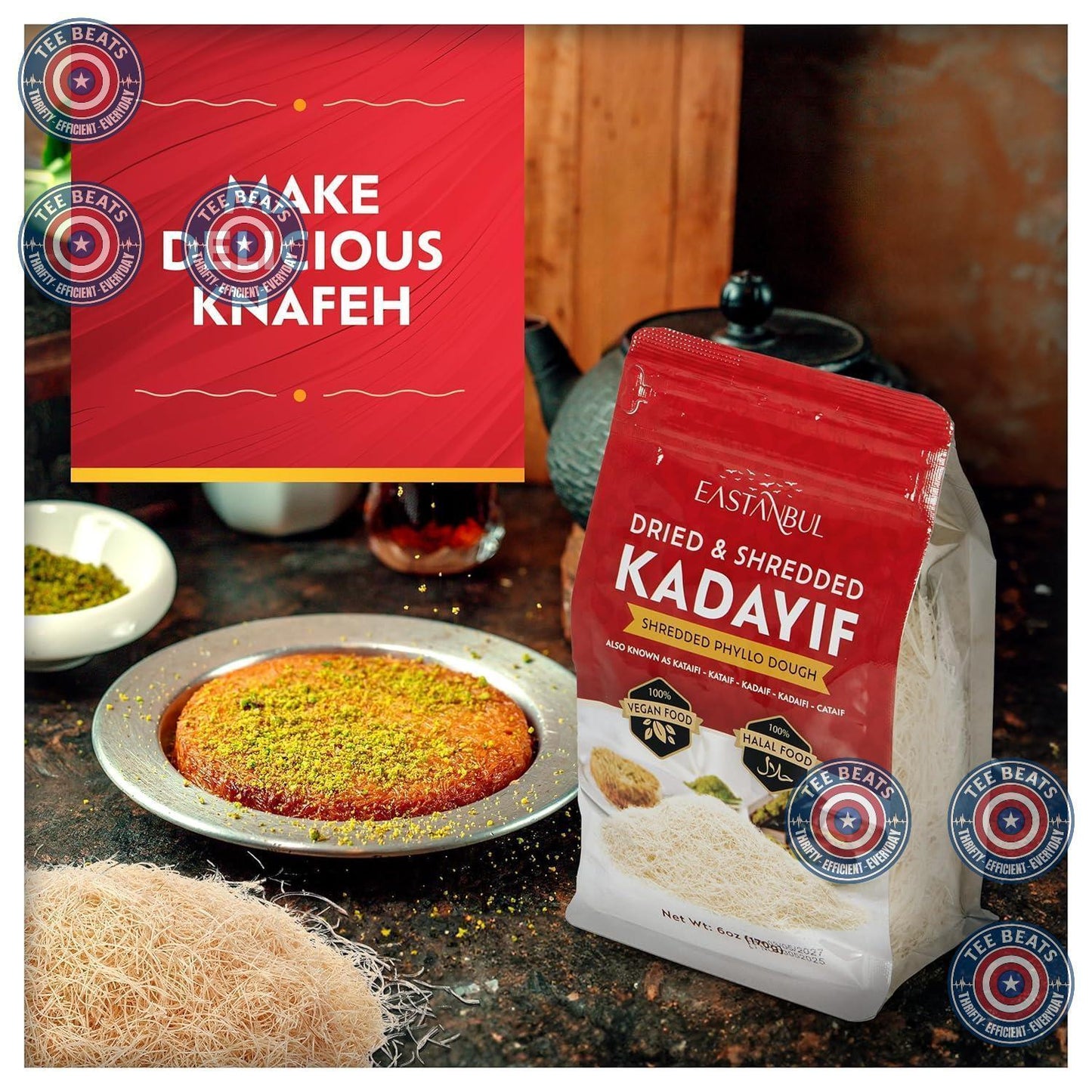 suitable for shaping and molding on knafeh plates due to its flexible loose form