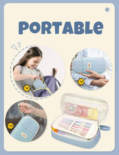 SUNEE Cute Pen Case – Lightweight Stationery Pouch for Kids' Bedroom Desk and Study Corner
