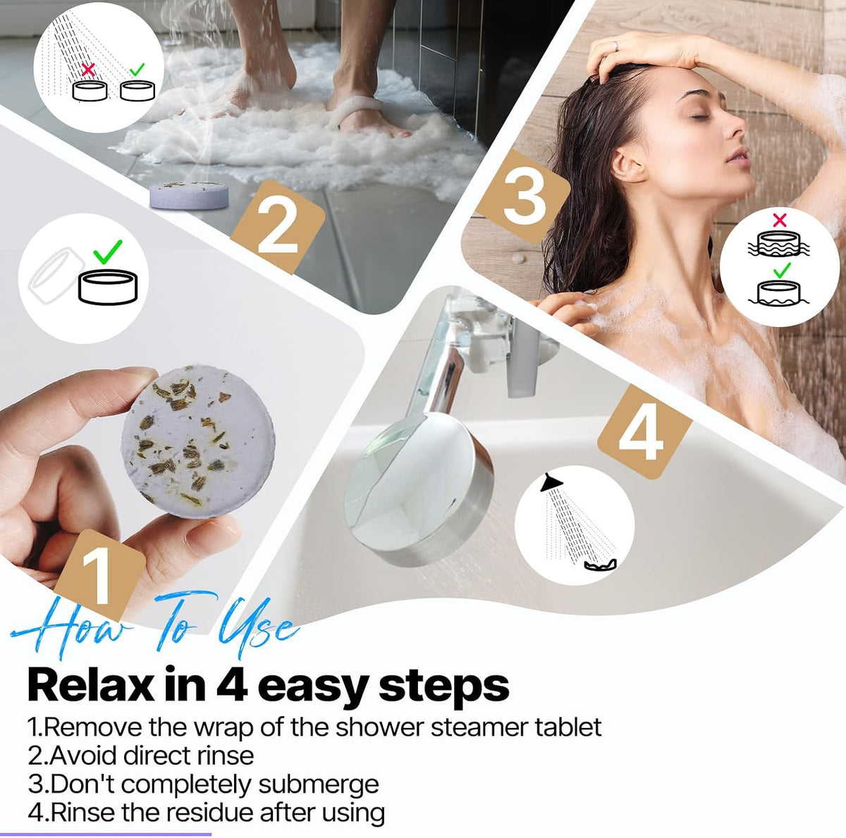 SWCANDY Shower Steamers – Essential Oil Aromatherapy Tablets for Yoga Room and Meditation Space