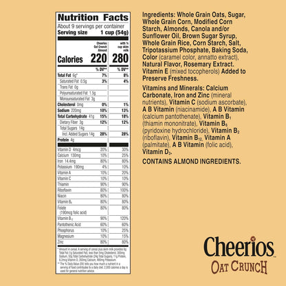 sweetened multigrain formula with 25% more almonds than standard oat crunch