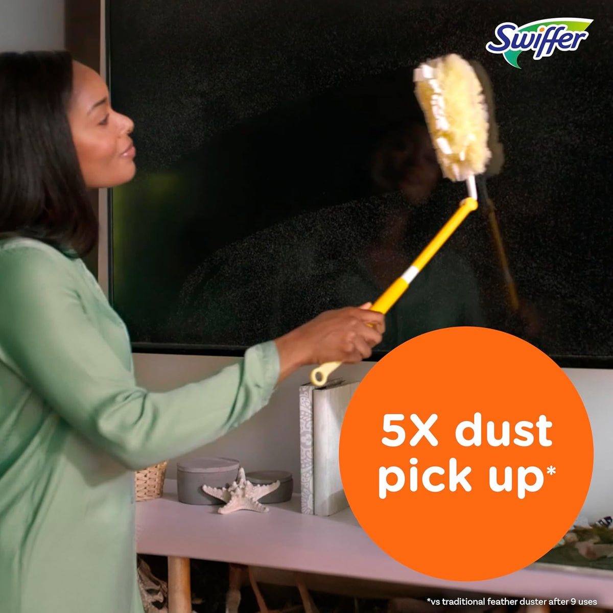 Swiffer Duster Kit with 3 ft Extendable Handle – Valentines Day Useful Gift for Couples Setting Up Their First Home
