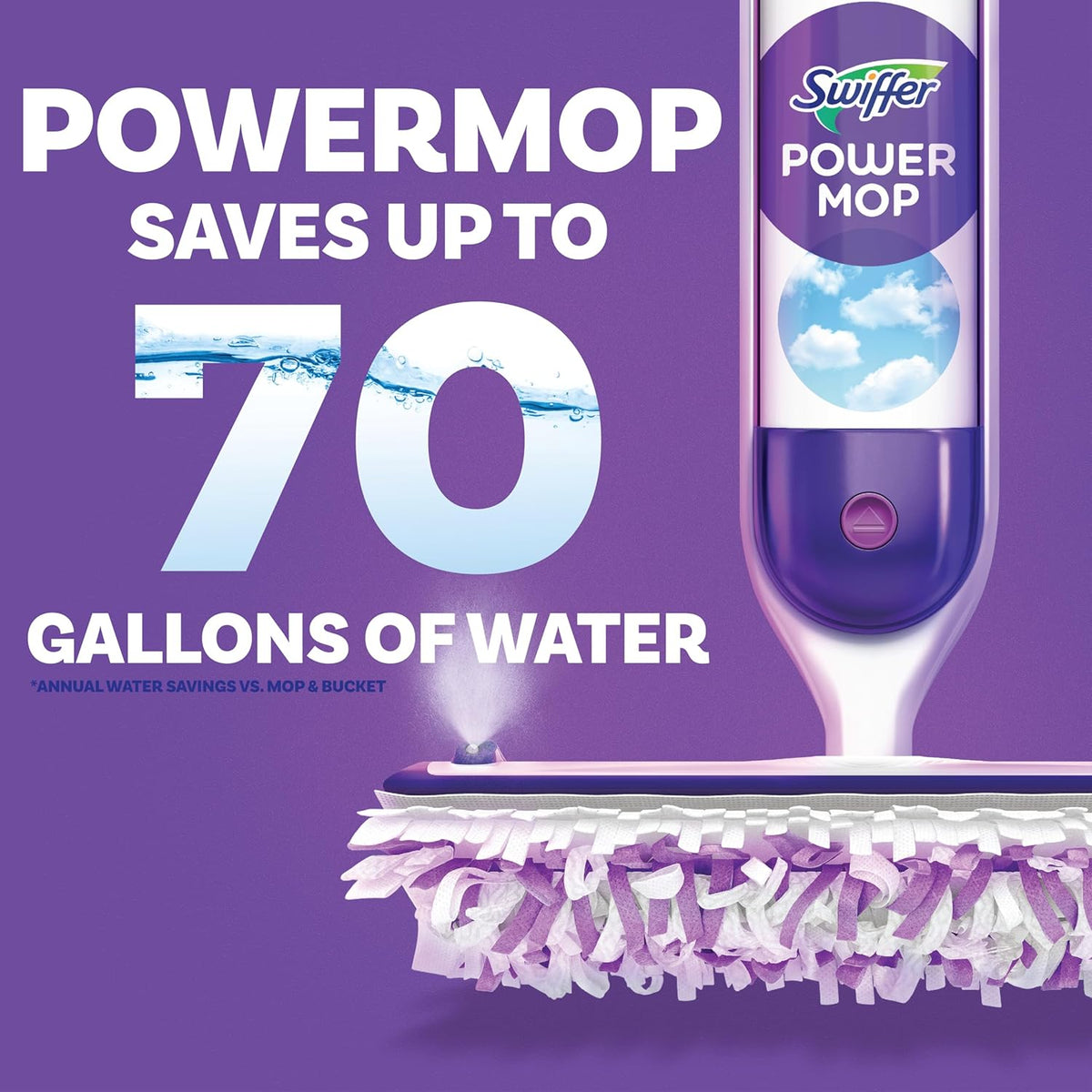 Swiffer PowerMop Wood – Quick Hardwood Refresh Between Deep Work Sessions, All-in-One Cleaning Kit