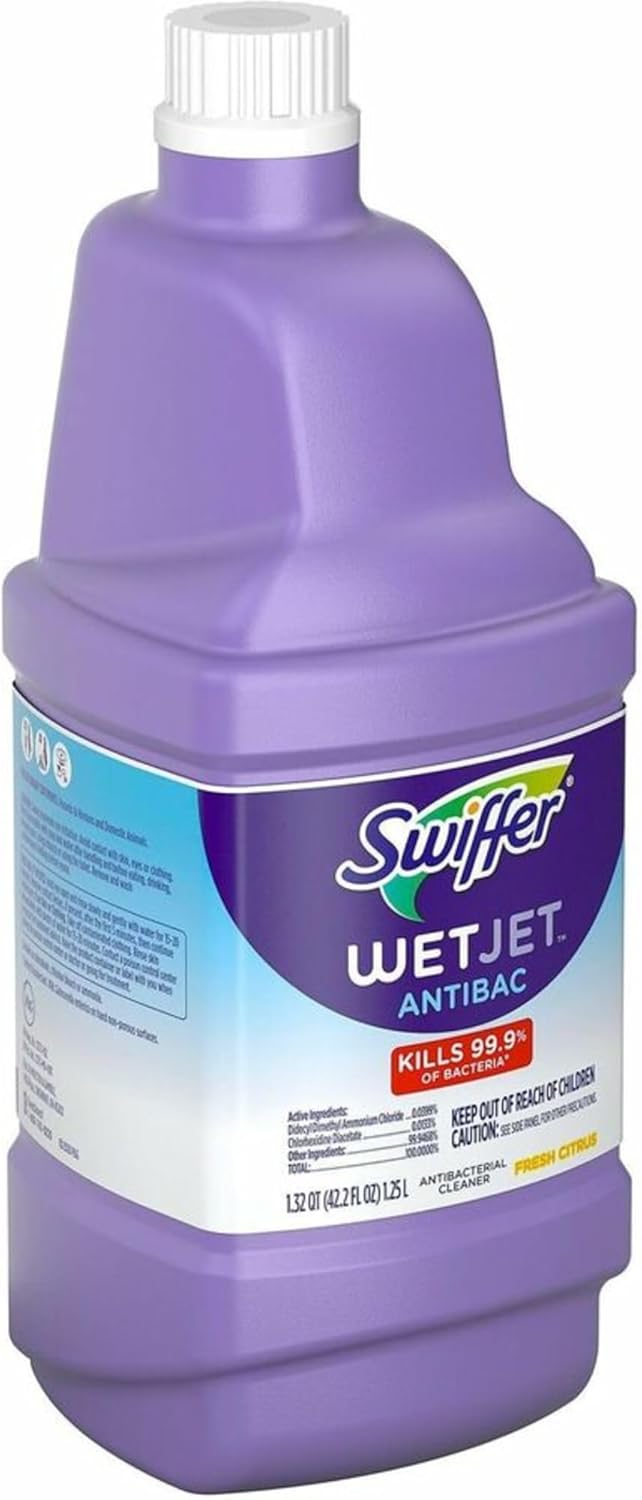 Swiffer WetJet Antibacterial Floor Solution – Healthy Living Hard Floor Disinfectant for Daily Rituals, 1.25L