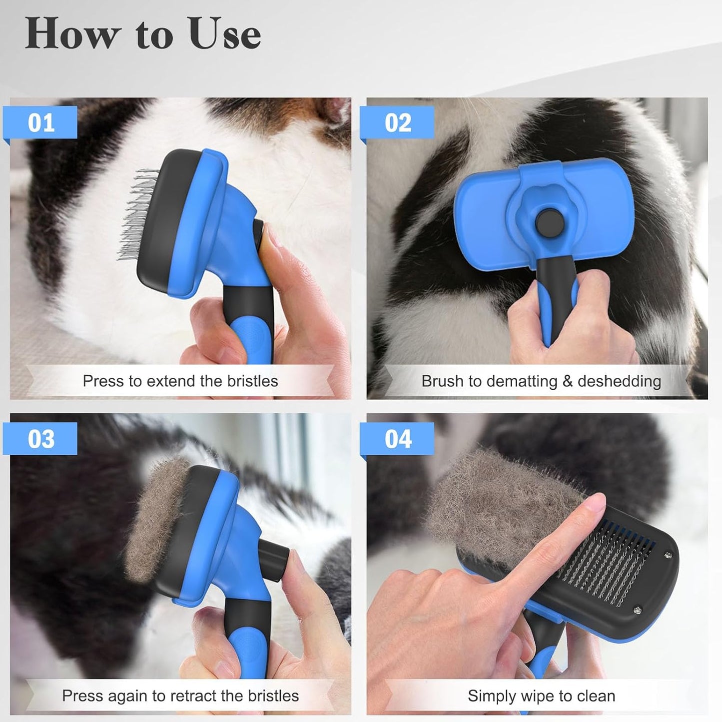 Swihauk Self Cleaning Slicker Brush - Birthday Gift for Dog and Cat Owners, Premium Self-Cleaning Groomer, Purple