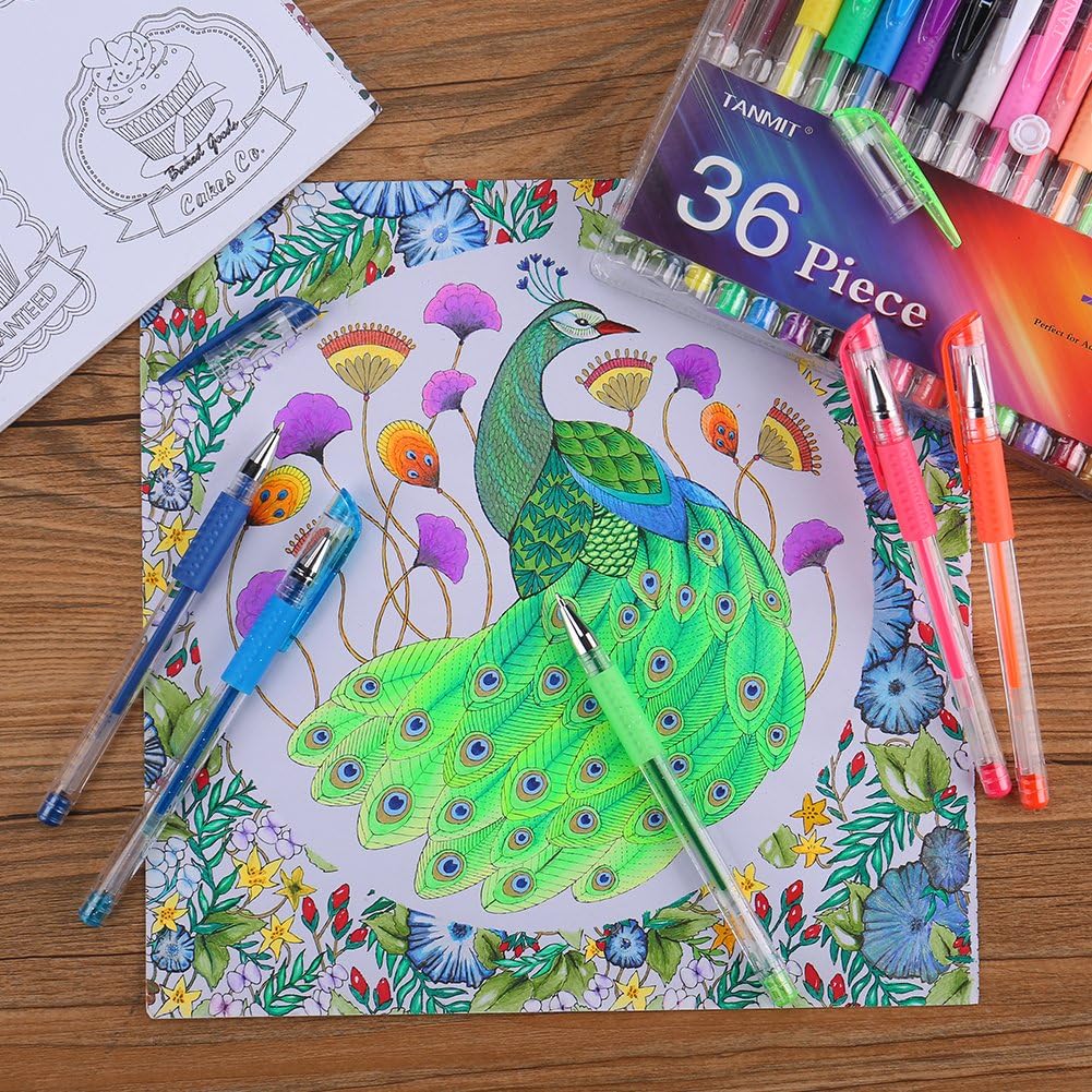 TANMIT Compact 36-Pen Gel Set — Minimalist Drawing and Journaling Kit for Clutter-Free Living
