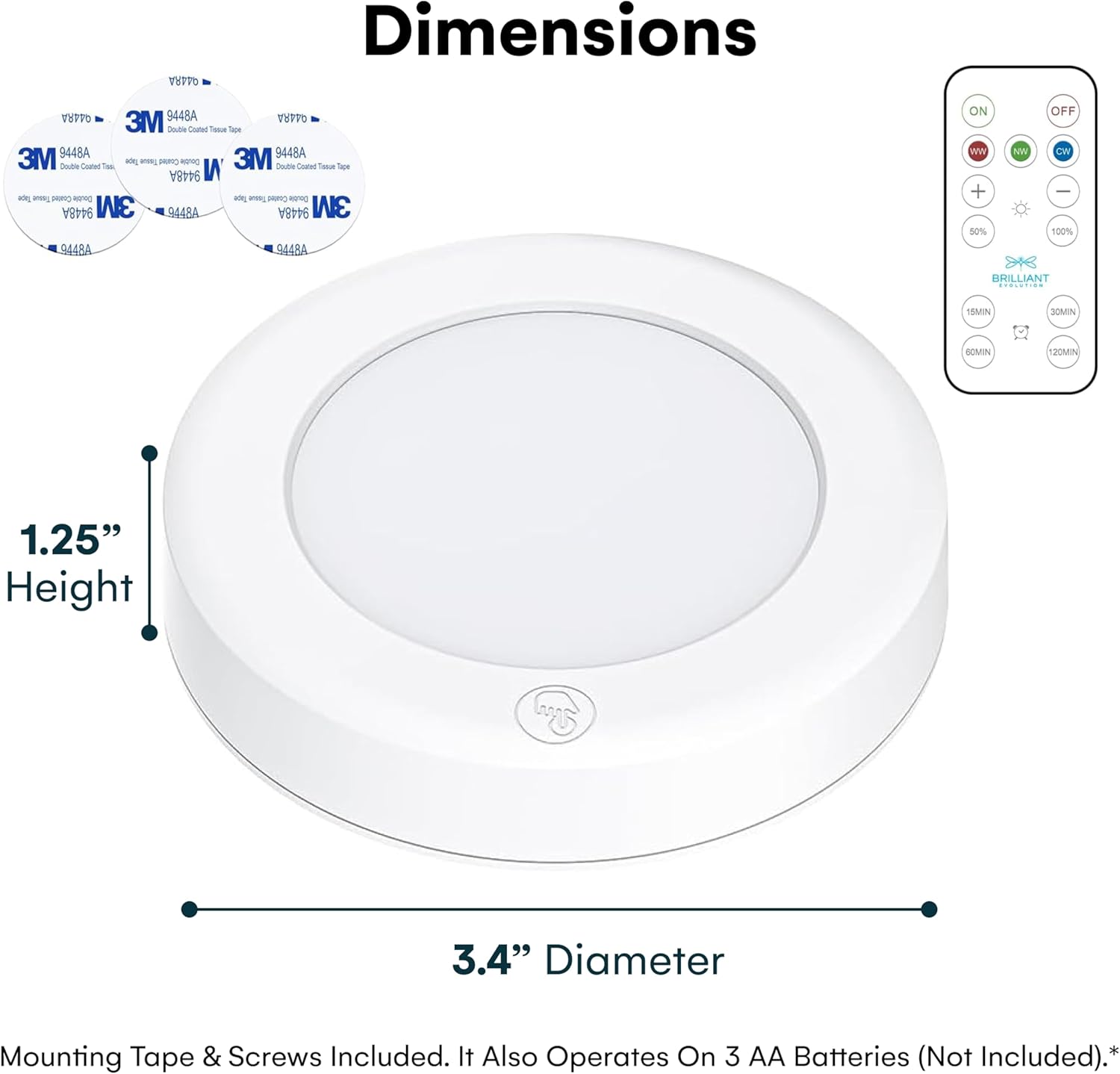 tap-to-on lens for manual activation when the remote is out of reach
