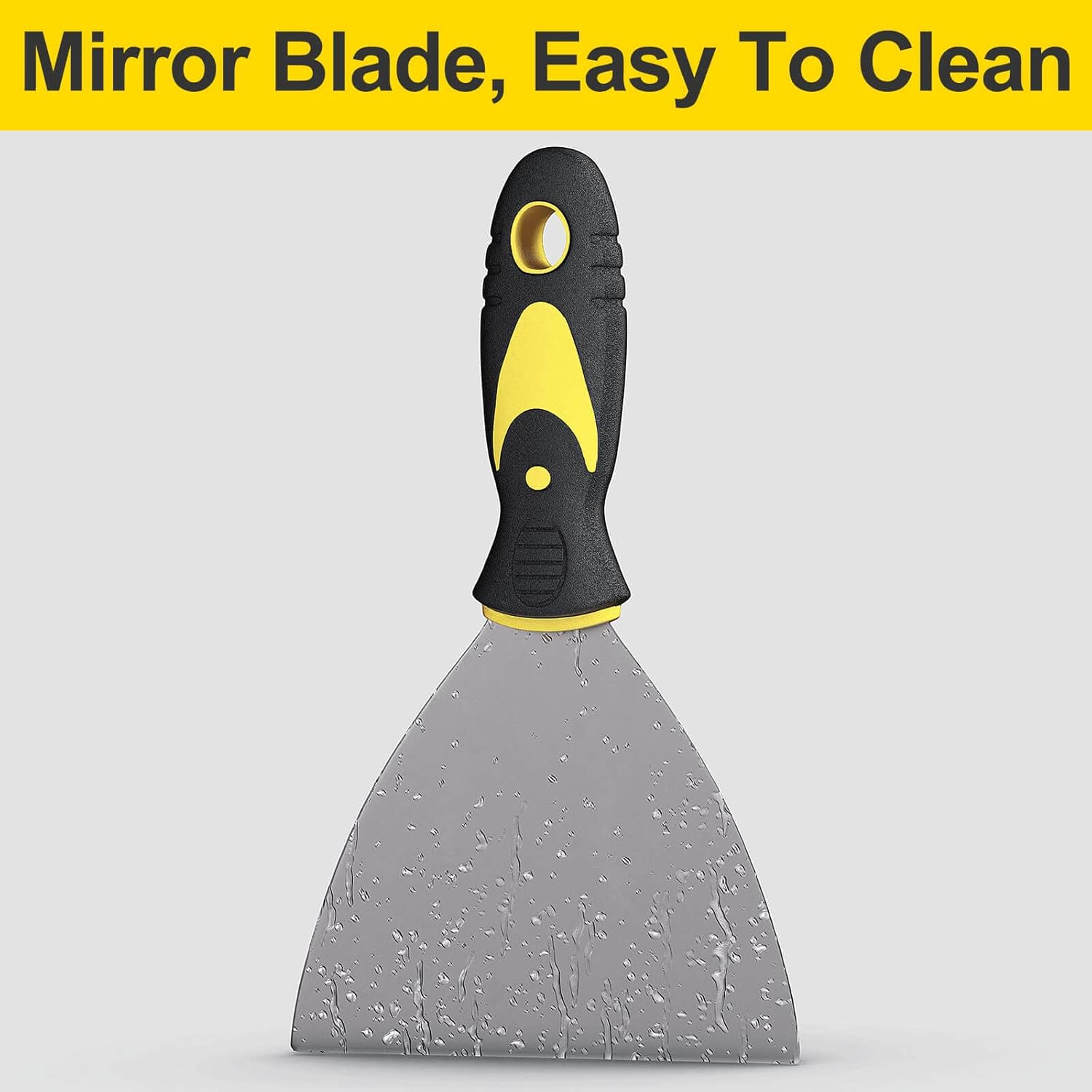 tapered blade shape for smooth feathering of spackle and joint compound