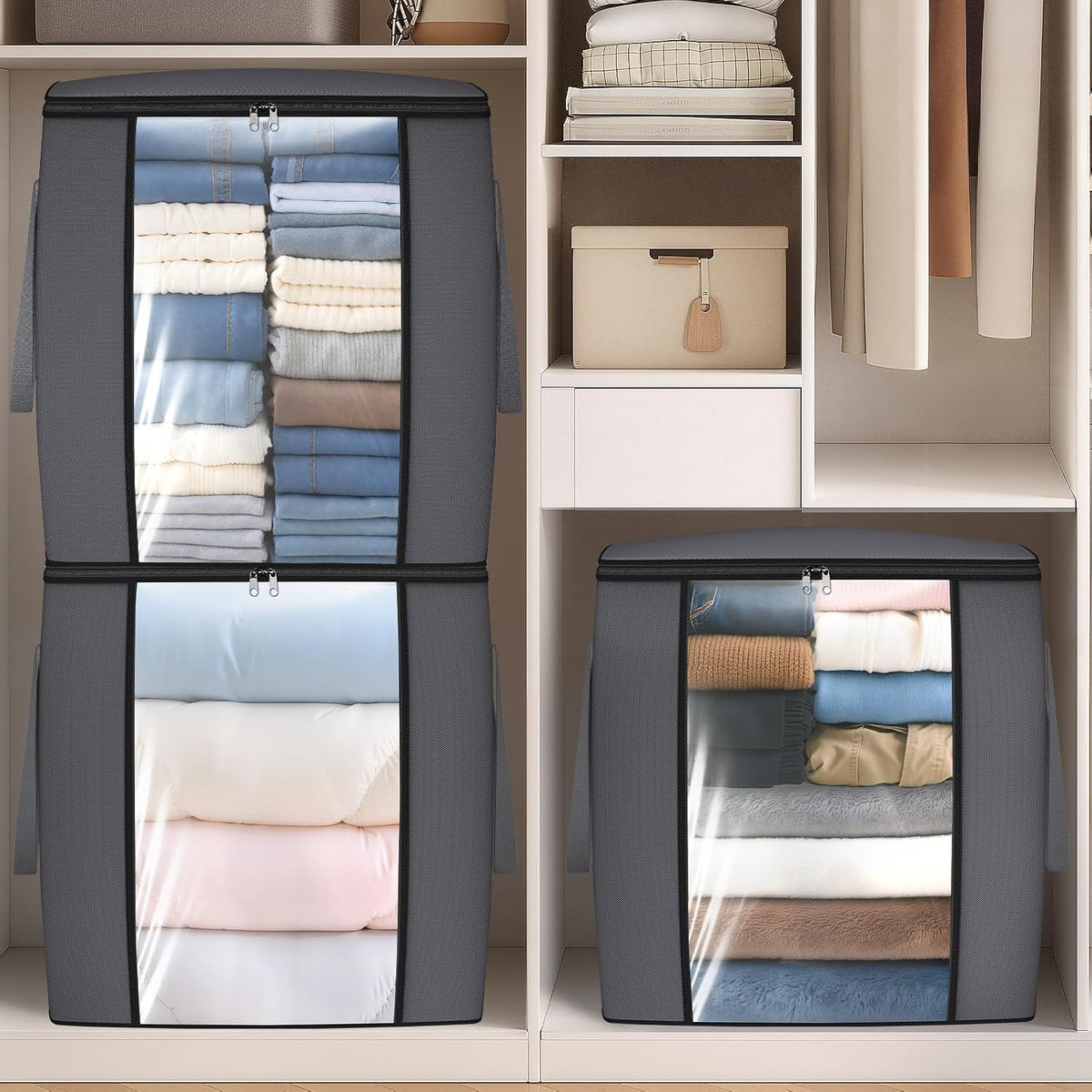 TasticTotes 120L Extra Large Blanket Clothes Storage Bag – Thoughtful Gray Housewarming Gift for New Homeowners