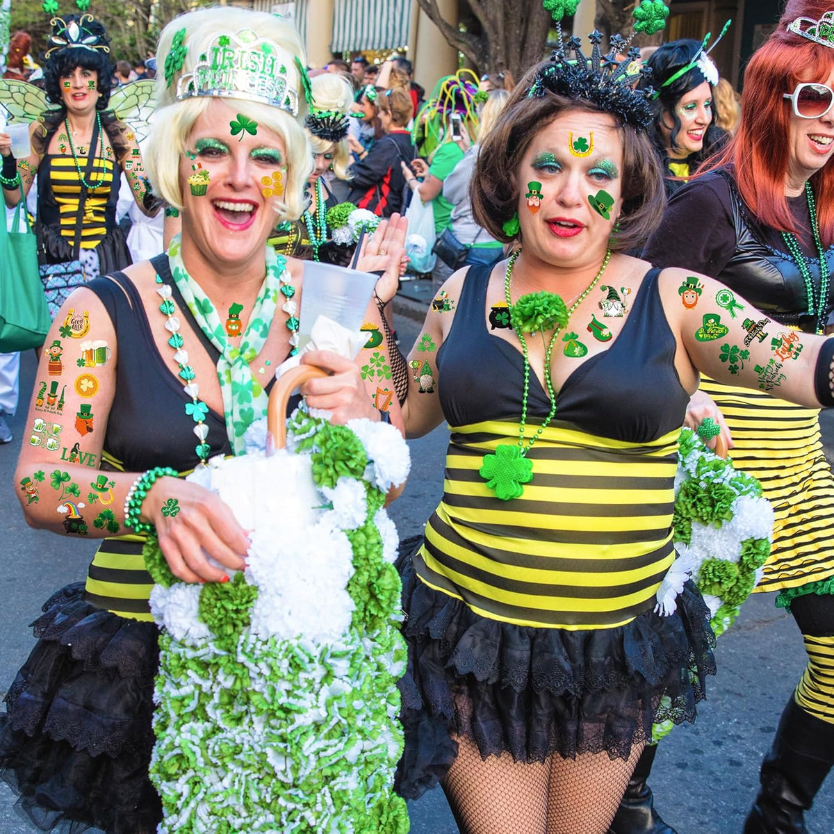 Tattoovida St Patricks Day Temporary Tattoos – Waterproof St Patricks Day Accessories for Parade Route and Festival Grounds