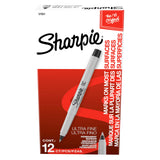 Sharpie Ultra Fine Permanent Markers for Garage Workshop and Tool Labeling, 12 Pack Black