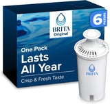 Brita Water Filter for Pitchers and Dispensers – Long-Lasting 6-Pack for Lower-Waste, Greener Kitchens