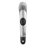 OXO Steel Soap Dispensing Dish Brush – Secure Wet-Grip Dish Brush for Assisted Living and Aging-Adult Kitchens