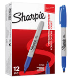 Sharpie Permanent Markers, Fine Point, Black, 12 Count - Dorm Room and Study Space Labeling for Students