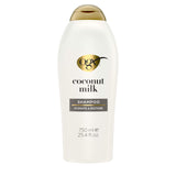 OGX Nourishing + Coconut Milk Moisturizing Shampoo, Indulgent Coconut Milk Shampoo for Frizzy Hair, Refined Vanity Counter Essential, 13 fl. oz (2-Pack)
