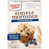 Duncan Hines Simple Mornings Blueberry Streusel Premium Muffin Mix – Wholesome Whole Wheat Breakfast for Health-Conscious Family Mornings