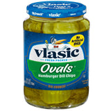 Vlasic Ovals Hamburger Dill Pickle Chips – Camping and Cookout Ready Dill Chips, Resealable 24 fl oz Jar