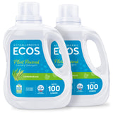 ECOS Hypoallergenic Laundry Detergent – Single-Step Wash Replacing Fabric Softener for Less-is-More Living, Free & Clear 50 Fl Oz