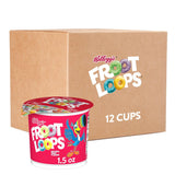 Kellogg's Froot Loops Cereal Cups – No-Cleanup Workday Breakfast, 12-Cup 18oz Case