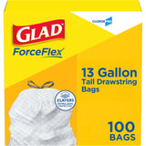 Glad 13 Gal Tall Kitchen Trash Liners, LeakGuard Bags That Keep Cleaning Routines on Schedule
