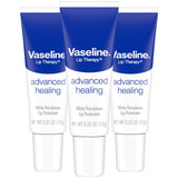 Vaseline Lip Therapy Advanced Healing 3-Pack – Fragrance Free Healing Lip Balm for Neutral Toned Minimalist Vanity