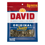DAVID Jumbo Sunflower Seeds Original 16 oz – Portable Salty Snack for Camping Trips and Patio Lounging