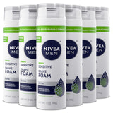 NIVEA MEN Sensitive Shave Foam – Clean, Dye-Free Shave Foam in a Multi-Pack Supply That Lasts
