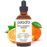 PURA D'OR 20% Vitamin C Face Serum 4 Oz – Simple, Effective Formula for the Uncluttered Bathroom Shelf