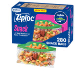 Ziploc Snack Bags with EasyGuide Texture – Bulk Snack Storage Bags for Busy Commuters, 16 oz
