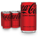 Coca-Cola Coke Zero Sugar Mini-Can 7.5 fl oz, 6 Pack – Portion-Controlled Zero Calorie Drink for Mindful Mealtime Routines