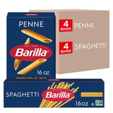Barilla Two-Shape Pasta Bundle, Penne and Spaghetti 8-Box Pack – Reliable 10–12 Minute Cook Time for Busy Kitchens