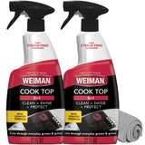 Weiman Cooktop Degreaser & Microfiber Two-Pack – Gloss-Finishing Cleaner for Decorator-Approved Kitchens and Quartz Countertop Backdrops