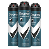 Degree Men Black + White Dry Spray Antiperspirant 3.8 oz (Pack of 3) – Portable Odor Defense for Hiking, Festivals, and Tailgates