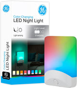 GE Child Safe Night Light for Bedroom and Hallway – Dusk to Dawn Color Changing LED Plug In, No Bulb to Touch