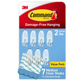 Command Medium Clear Wall Hooks – Damage-Free Hanging for Cozy Bedroom and Living Room Wall Decor