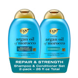 OGX Renewing + Argan Oil of Morocco Shampoo & Conditioner Set – Worry-Free Daily Hair Repair Without Harsh Synthetic Additives, Sulfate-Free 26 fl oz