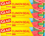 Glad Cling N Seal Plastic Wrap – Multipurpose Cling Film for the Minimalist Household, Replaces Foil and Lids
