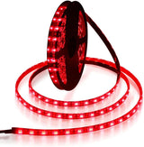ALITOVE Waterproof Red LED Strip IP65 5M 12V Low Voltage Light Safe Around Curious Pets and Toddlers in Living Areas Without Power Supply