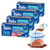 Ziploc Freezer Bags with Stand-Up Bottom Gallon – Easy-Fill Design for Parents Batch-Cooking Family Dinners