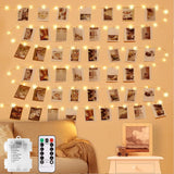LECLSTAR Children's Artwork Display Lights – Family-Friendly Wall Decor, 50 Clear Clips to Hang Kids' Drawings and Holiday Cards